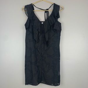 BCBG black floral tie back mini dress, XS
